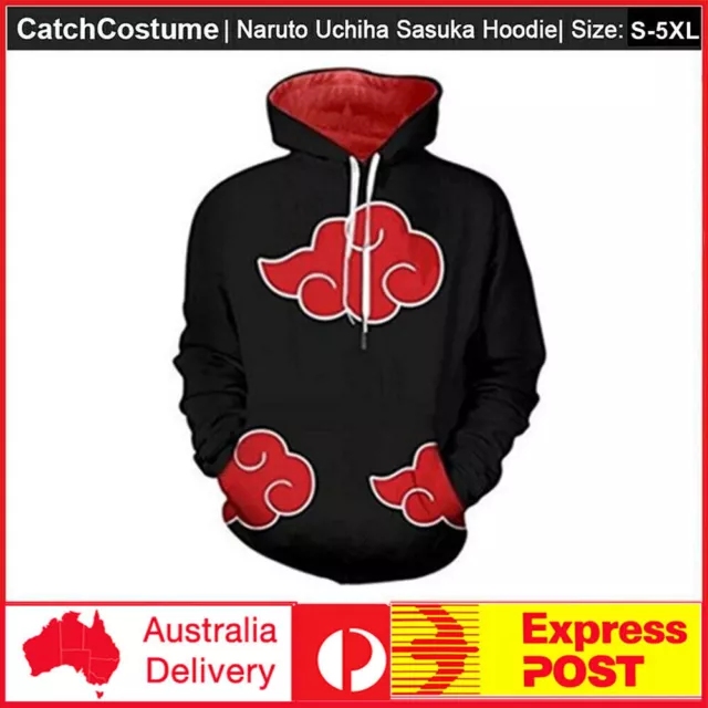 Naruto Akatsuki Hoodie Cosplay Costume Hooded Sweatshirt Jacket Long Sleeve Coat