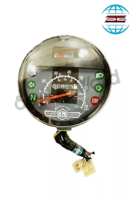 Vespa Px/Lml/Star Deluxe/Stella Speedo Black Face Tachometer 4T 2T 125 Cvt 2