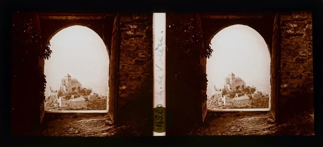  stereo view, Swiss, Sion, Valère, vue stéréoscopique, plaque verre 6x13 cm
