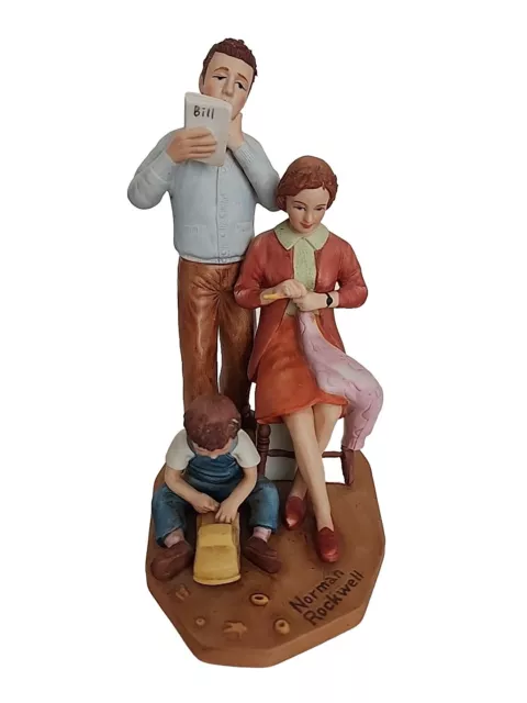 Norman Rockwell Authentic “Figurine Americana”, “Paying Family Bills” vintage