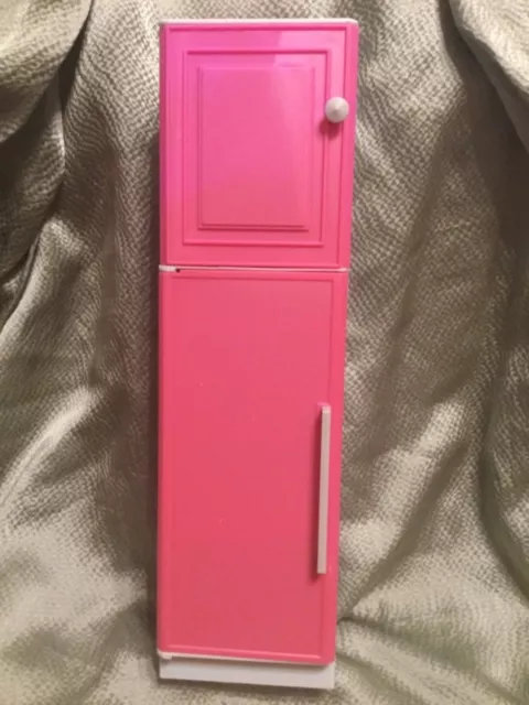 Vintage Barbie Closet & Refrigerator Pink Read Doll House Miniature  Furniture