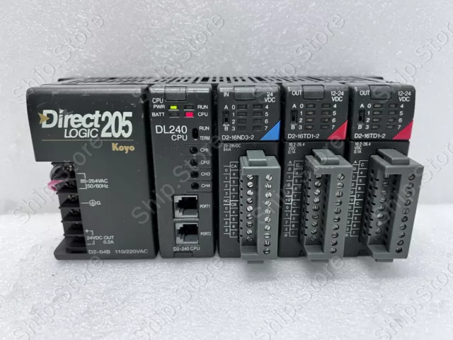 Koyo Direct Logic 205 DL240CPU , D2-16N3-2 (1PC) , D2-16TD1-2 (2PC)