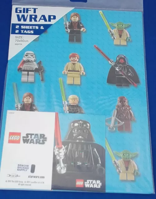 Star Wars Lego wrapping paper - mini figure Gift Wrap 2 sheets 49cm x 70cm