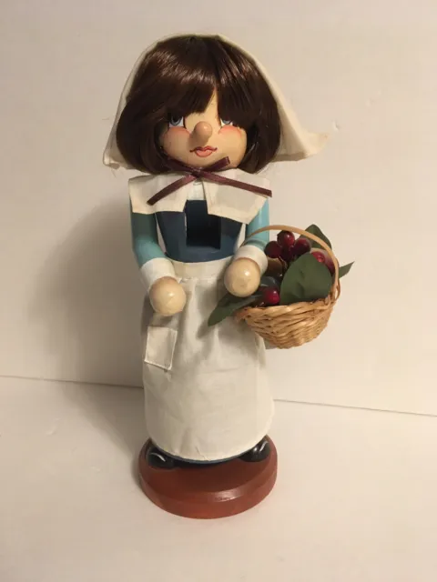 Zim’s Wood Pilgrim Woman Girl Nutcracker with Basket 1998