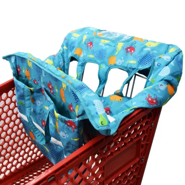 Twin Shopping Cart Cover for Baby Siblings with Carrying Case Washable Sea World