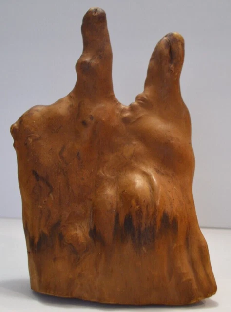 "Decoración escultura de madera tallada de ciprés de mediados de siglo moderno MCM de colección de mediados de siglo 8"