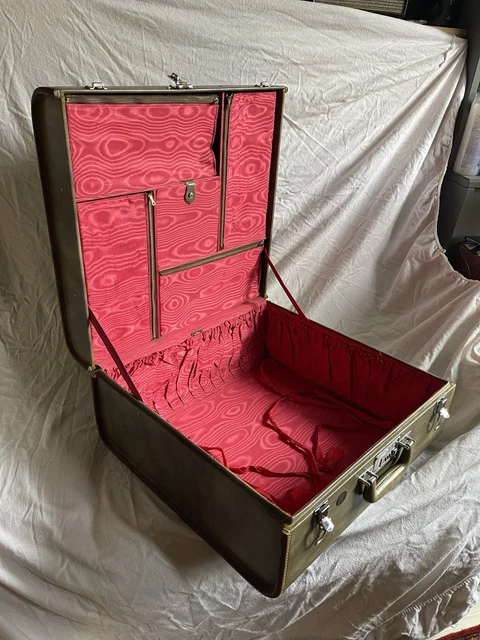 MALLE VALISE CABINE Coffre WILT Cuir Art Déco suitcase luggage