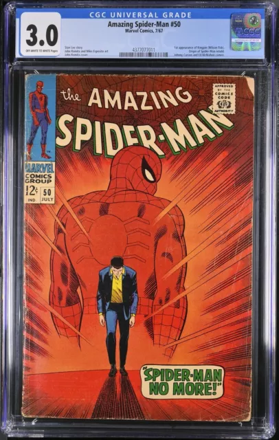 Amazing Spider-Man #50 CGC GD/VG 3.0 1st Full Appearance Kingpin! Marvel 1967