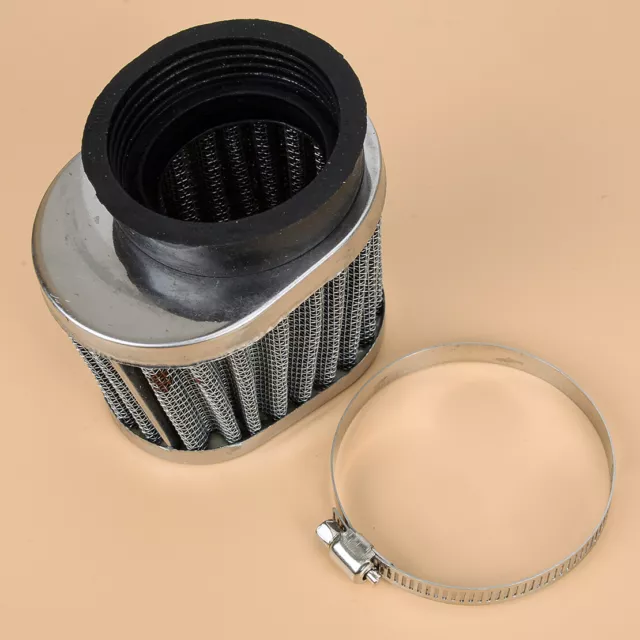 1x 50mm Motocyclette Filtre à air Air Filter Pod Intake Cleaner with Clamp