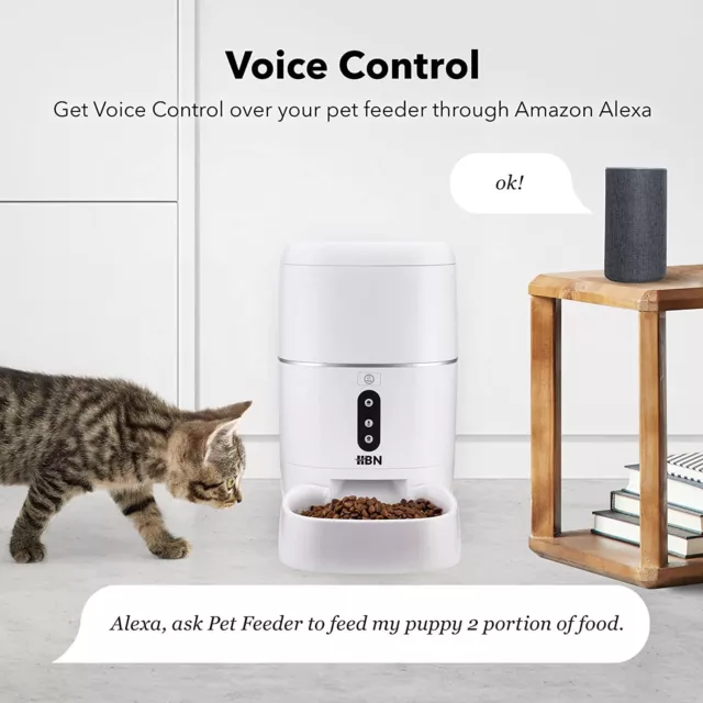 HBN Smart Pet Feeder 6L Dog Cat Automatic Food Dispenser 2.4G Wi-Fi App Control 3