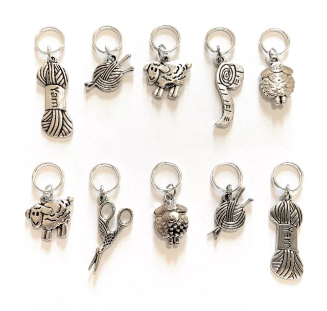 Stitch Markers in Tin Knitting Gifts for Knitters Metal Rings Handmade in USA 3