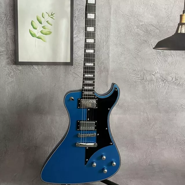 Blue Hagstrom Fantomen Electric Guitar Solid Body Black Fretboard Mahogany Body