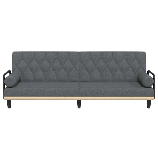 AX Divano Letto Ospiti Grigio 2 Cuscini 2 Schienali Separati Regolabili + 351938