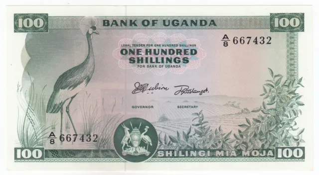 Uganda, 100 Shilling, 1966, Bank of Uganda P5, UNC