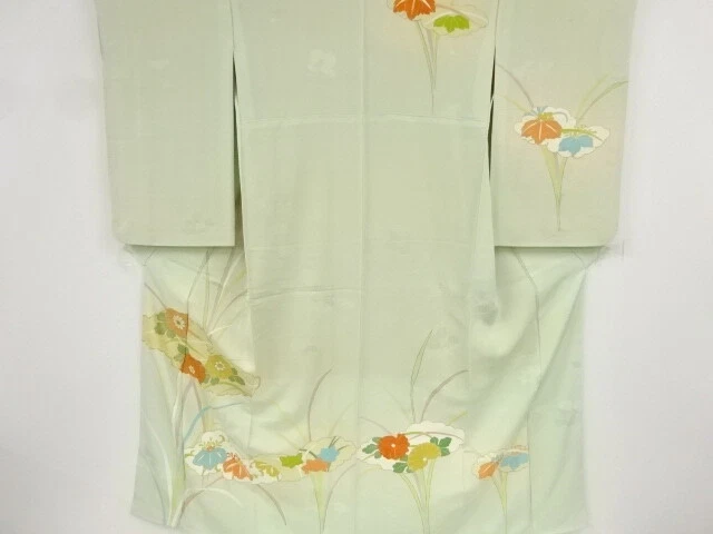 36716# Japanese Kimono / Antique Kimono / Embroidery / Kiku With Paulownia