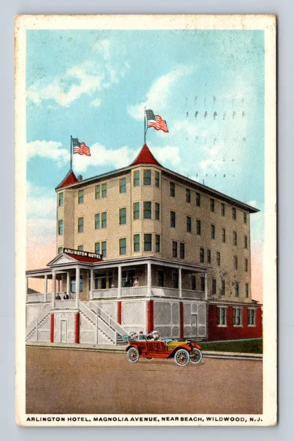 Wildwood NJ-New Jersey, Arlington Hotel, Antique, Vintage c1936 Postcard