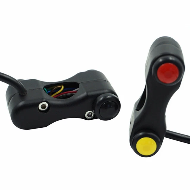 0011 - Interruttore Universale Moto In Alluminio Nero - Luci, Frecce E Clacson Per Manubrio 22mm (7/8") - 2