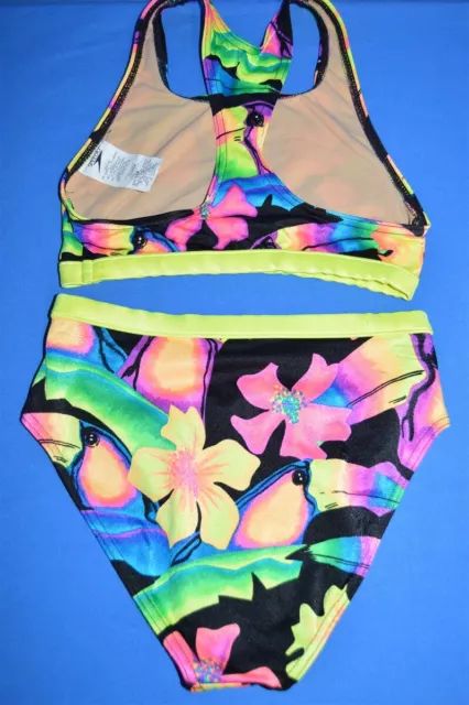 Maillot De Bain Fille Speedo Tucan Floral Deux Pièces Speedo Taille 16 2