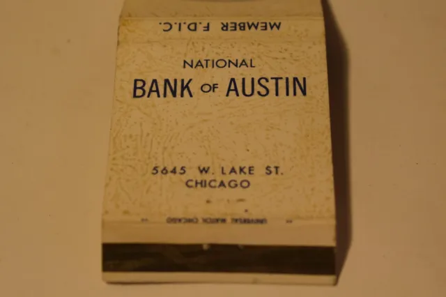 National Bank of Austin Chicago Illinois 30 Strike Matchbook Cover