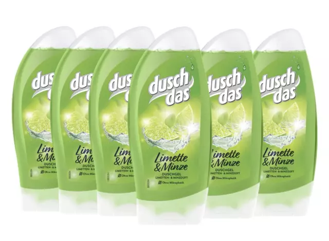 ✅ Duschdas Limette Minze Damen Duschgel prickelnd Frisch Shower Gel 6x 250ml ✅