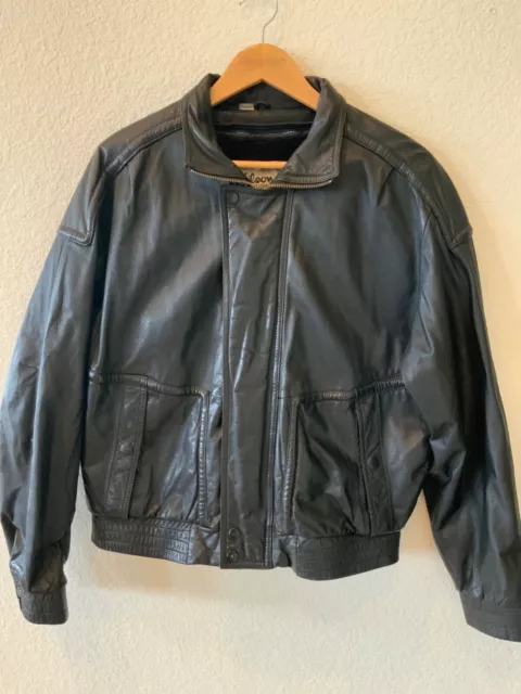 Vintage Wilson's Suede & Leather Black Leather Jacket Mens 40