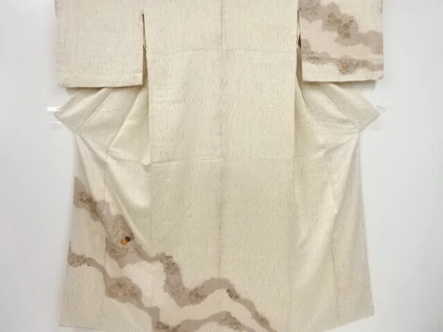 41817# Japanese Kimono / Antique Kimono / Shibori / Embroidery / Kiku & Flow