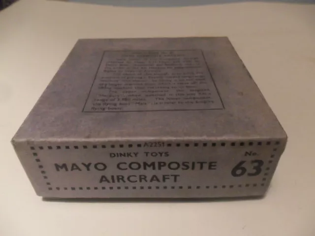 Dinky Toys aeroplane #63 Mayo Composite aircraft empty box