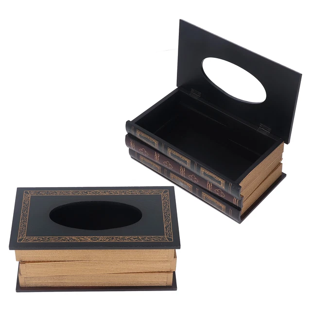 Tissue Box Cover Multi Purpose Book MDF Material Office Tissue Box Holder