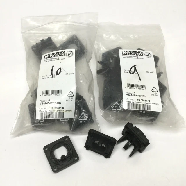 Lot of 19 Phoenix Contact VS-A-F-IP67-BK Panel Mounting Frames for RJ45 Sockets