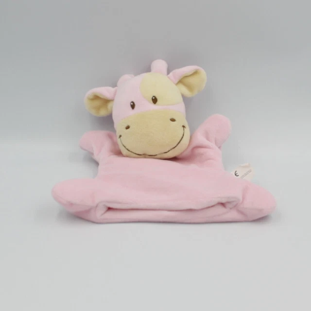 Doudou plat marionnette vache rose NICOTOY - 27468