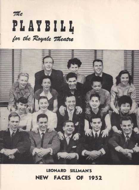 Eartha Kitt "NEW FACES OF 1952" Mel Brooks / Alice Ghostley 1952 Playbill