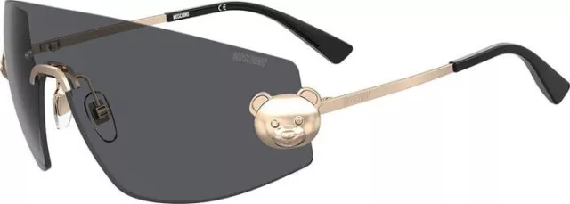 Moschino MOS120/S 000 Rose Gold Dark Grey Shield Woman Sunglasses