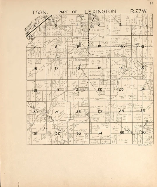 1920 LAFAYETTE COUNTY Atlas plat maps MISSOUR GENEALOGY history Land DVD P150