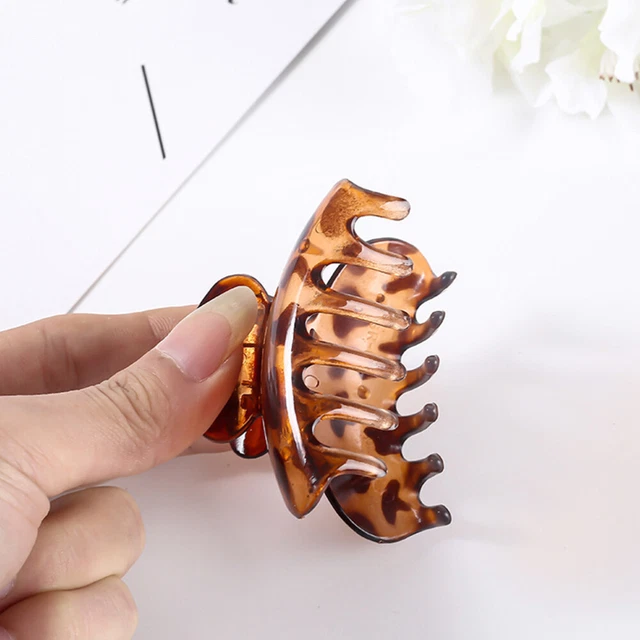 6 Pcs Barrette À Cheveux Léopard Tendance Tortue Griffe De Barrettes Pour Épais