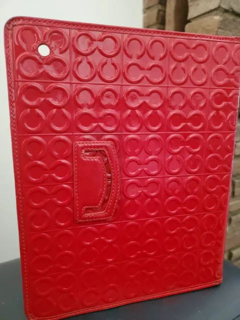 Rare Red Authentic Coach iPad 2 tablet case patent leather