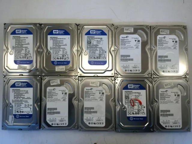 LOT OF 10 SATA 160GB 3.5" Desktop Hard Drives Major Brands