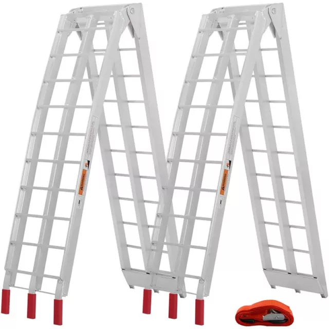 2pcs 7.5ft Aluminum ATV Truck Loading Ramps For Motorcycle 1500 lbs Capacity