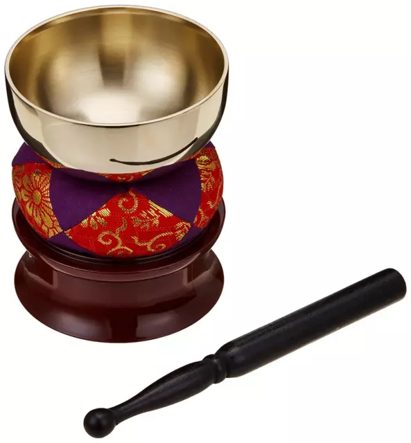 Buddhist Singing Bowl Rin gong bell Sound Buddha Made in Japan with stand Set