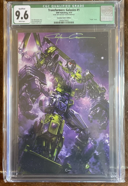 Transformers Galaxies #1 Idw Publishing  Clayton Crain Virgin ⚖️Cgc 9.6 Nm/Mt💥