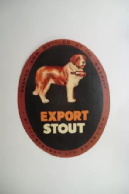 Bernard Edinburgh Export Stout  Brewery Beer Bottle Label