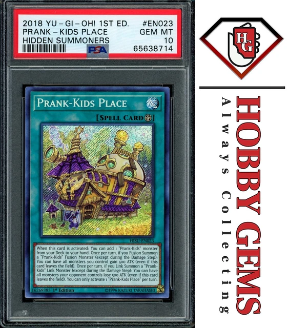 Yu-Gi-Oh! Singles Card - Prank-Kids Place (HISU-EN023) - Secret Rare, 1st Edition From Hidden Summoners