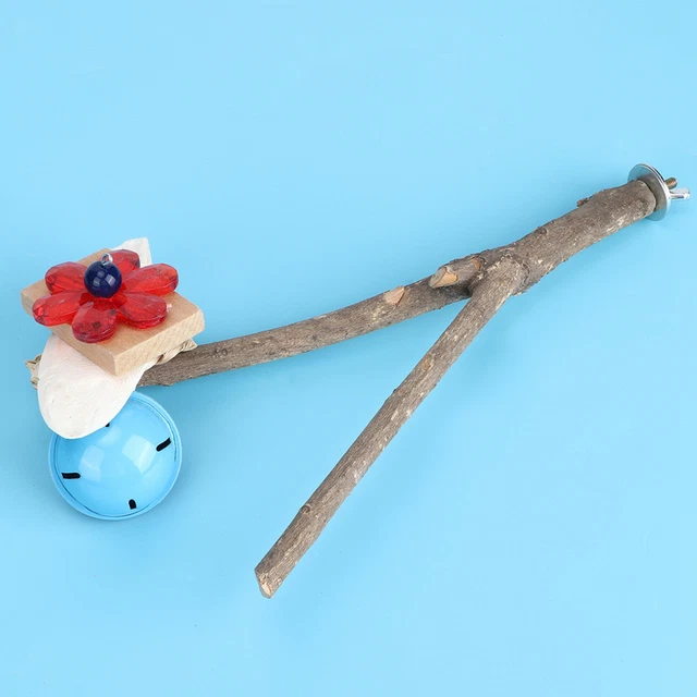 Natürliche Holz Vogel Gabel Barsch Standrahmen Stand Pole Papagei Kauen Bit Bhc