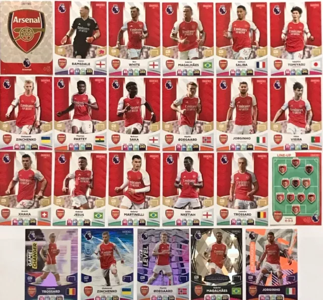 Panini Premier League Adrenalyn 2024 23 24 Arsenal Base Team Trading Cards