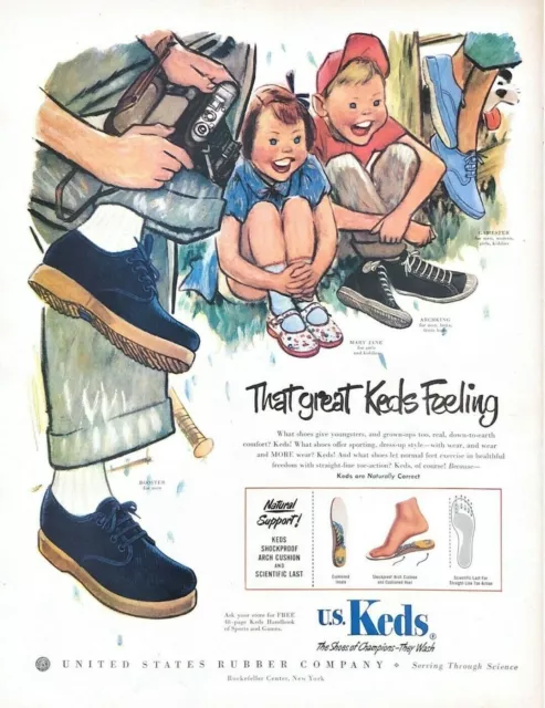 1950 KEDS SHOES Vintage Print Ad That Great Keds Feeling $14.99 - PicClick