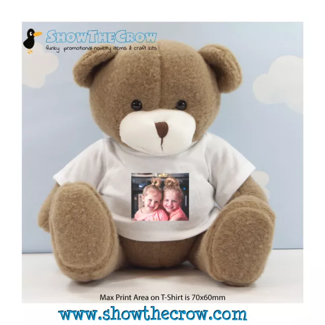 25cm Personalised Beige Millie Teddy Bear with Photo, Gift, Keepsake, Memory ...