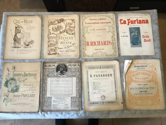 Lot 8 Anciennes Partition Pour Piano Naufrage Du Titanic Plus Pres De Toi....