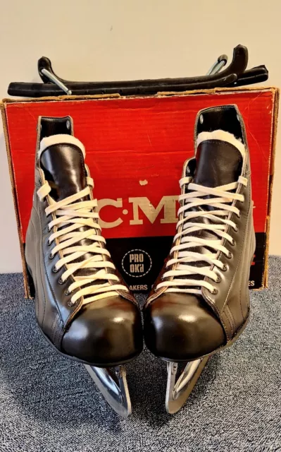 Vintage 1970s Bobby Hull Skates PRO OK'D NHL Chicago Blackhawks Original CCM NOS