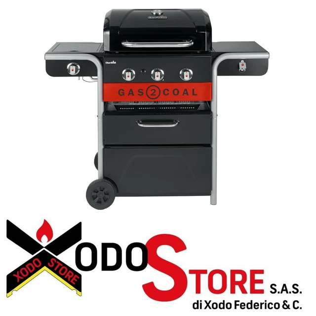 Barbecue La Gas-Carbone Char-broil GAS2COAL 2.0 3B - Envoyer Mail pour Remise