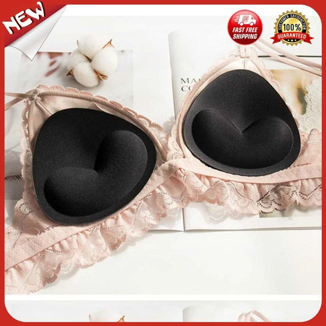 Reino Unido 1 par de sujetadores esponja push up para mujer almohadilla para el pecho transpirable (negro)