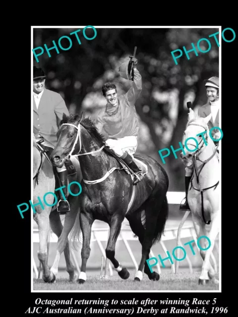 Old Large Horse Racing Photo Of Octagonal Winning The 1996 Ajc Derby Beadman